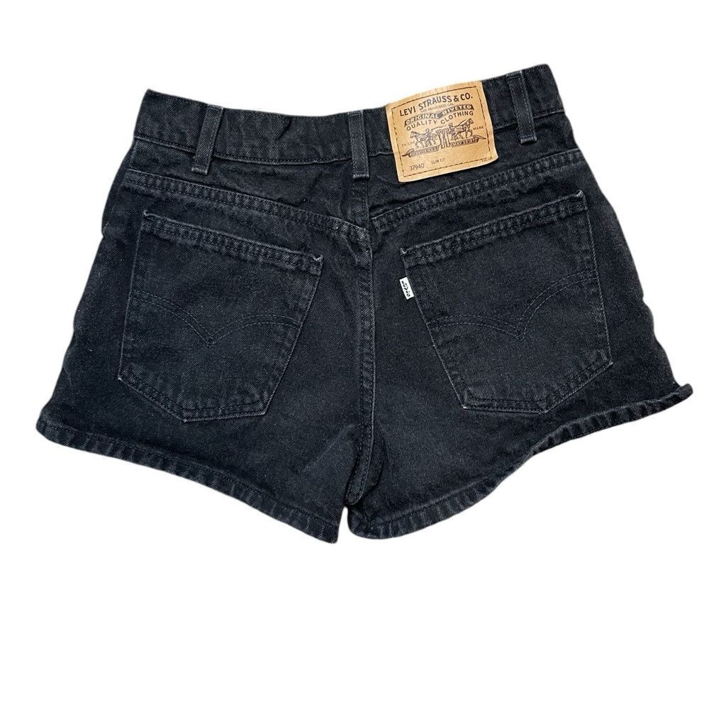 Vintage LEVI'S 912 Slim Fit Jean Shorts White Tab Black Size 7